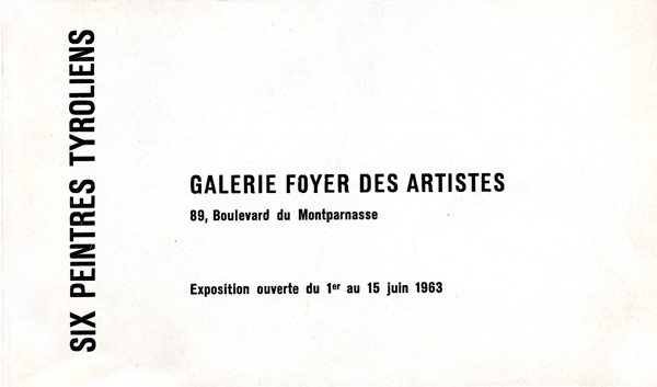 Prospekt zur Ausstellung in Paris Prospekt zur Ausstellung in Paris