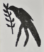beigelegter Holzschnitt von Abu Shek